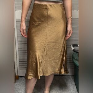 Chic Gold Midi Skirt